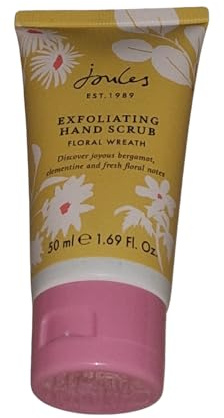 Joules-London Floral Wreath Exfoliating Hand Scrub with Bergamot and Clementine, 50ml, Cruelty Free