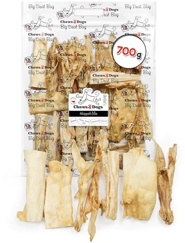 Kaninchenohren ohne Fell für Hunde, Hundeleckerli Getreidefrei 700 g, Ch4D | Enthält Kaninchenhaut, hypoallergen, luftgetrocknet, getreidefrei & glutenfrei, Verdauung & Zahnpflege