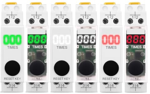 Din Rail LED Display SPD Surge Protective Device Lightning Strike Counter 220V 50/60Hz 0-999 Times to-LSC(Transparent White)