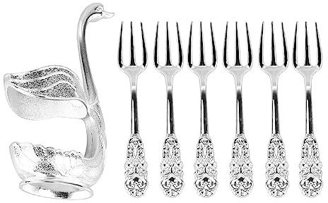 Porte-cuillère à café, ensemble de vaisselle élégant en forme de cygne en alliage poli miroir, support d'agitateurs à café, cuillères de station de café pour fête, café, bureau (Silver Holder with