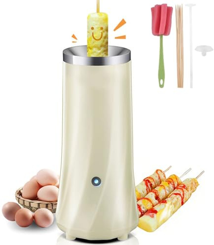 Electric Vertical Egg Roll Cooker, Automatic Egg Boiler with Stainless Steel Non Stick, Egg Roll Tube, Breakfast Egg Roll Machine for Students, Beginners, Home, Kitchen