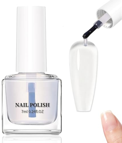 2in1 Base Coat Top Coat - Wasserbasierte Unterlack für Fingernägel - Schnelltrocknende Top Coat Nagellack - Langlebiger Klarer Nagellack - Glossy Unterlack Überlack Nägel für Nail Art Nageldesign, 7ml