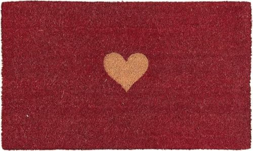 Clayre & Eef MC126 Fußmatte/Türmatte Herz Rot 75 * 45 * 2 cm