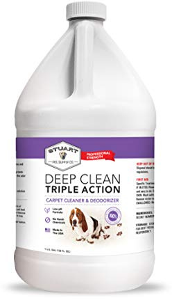 Stuart Pet Supply Co. Professional Strength Deep Clean (Gal.) 3X Carpet Cleaner Solution & Deodorizer, Concentrated Encapsulating Carpet Shampoo, Pet Odor & Dirty Carpet Cleaning Solution 128 fl oz.