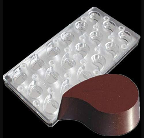 Moldes de policarbonato para chocolate con forma de gota de agua, 18 tazas, para manualidades, magnetis, molde de transferencia de magneti, molde de plástico para repostería, pastelería, her
