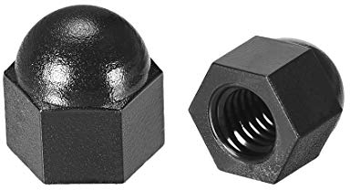 sourcing map 30stk. M6 Hutmutter, Hex Eichel Kuppelmuttern für Schrauben Bolzen Nylon Schwarz