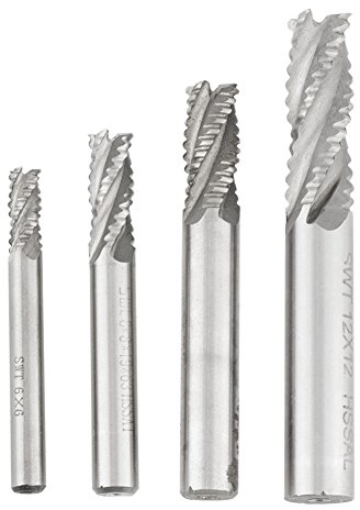 4 Pezzi fresa a sgrossatura HSS a 4 scanalature, Fresa per router CNC M6 / M8 / M10 / M12