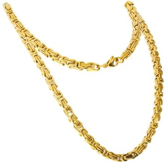 FILANGO Halskette Chirurgenstahl Königskette - Goldfarben, Silberfarben
