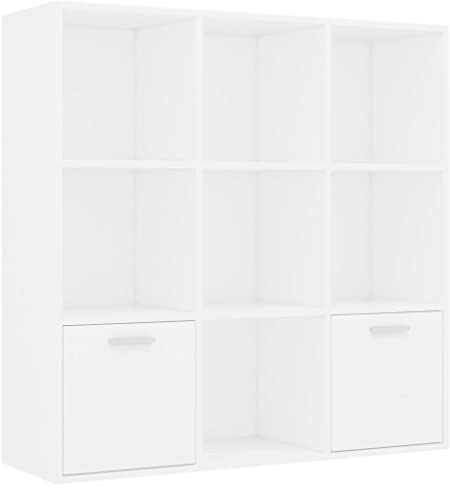 vidaXL Bücherregal, weiß, 98 x 30 x 98 cm, Spanplatte