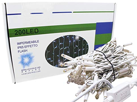 Heller Vorhang Weihnachtsbeleuchtung Outdoor Professional 200 LED-Leuchten Groß 3M X 1M Wasserfall-Effekt 20 Vorhänge IP65 Ausziehbar (Warmes Weißgelb)