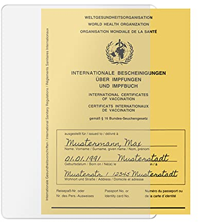 3x Hülle für Impfpass Impfausweis - 106x155 mm - seitliche Öffnung für praktischen Quereinschub - transparent - Impfpasshülle Klarsichthülle Schutzhülle