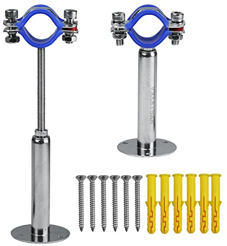 WYSIWYKA 304 Stainless Steel Mount Pipe Supports Wall Mount Ceiling Adjustable Ceiling Pipe Bracket Clamp Pipe Strap for Dia (80-89mm)(100+100mm)(3 inch)Pipe Tube 2pcs