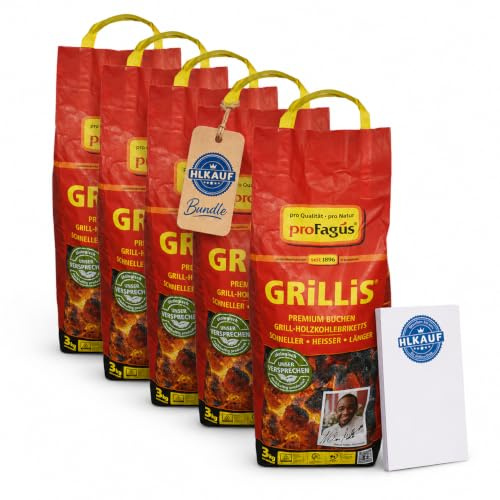 HLKauf Bundle Profagus Favorit Briketts 15kg | Grillen + Notizblock