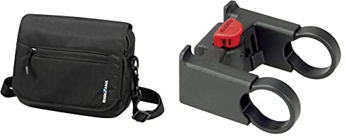 KLICKfix 0275PS SmartBag Touch Stuurtas, Black-Red, 1,8 Liter & 2110 Zubehör Lenkeradapter mit 31.8 Mm, schwarz, one Size