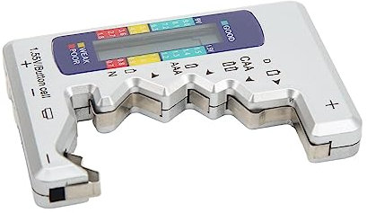 Testeur de Batterie Numérique, Analyseur de Capacité pour Piles D C N AAA AA 9V 1,5V, Testeur Universel de Piles Bouton, Couleur Argent