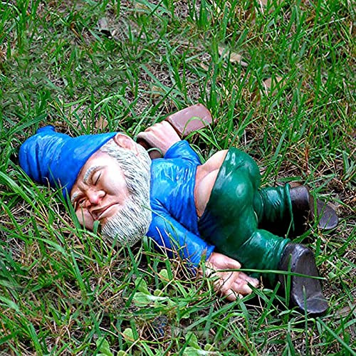 16,3 cm lustige betrunkene Gartenzwerge, Outdoor-Dekorationen, frecher Hof, Zwergstatuen, unangemessene Knomes, Skulptur, Figuren für drinnen und draußen, Terrasse, Rasen, Veranda, Landschaft,