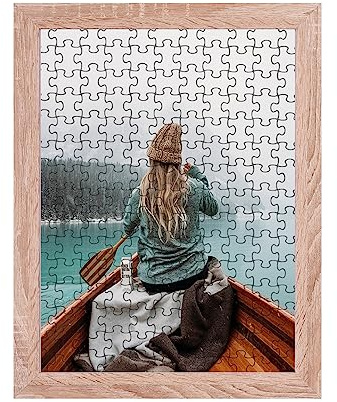 Rahmendesign24 Puzzlerahmen Milano für Puzzle ca. 500-1000 Teile 37.5x98cm 98x37.5cm Sonoma Eiche mit Acrylglas