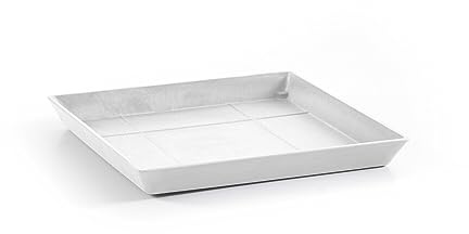 Ecopots Untersetzer für Blumentopf Rotterdam Weiß - Außen 18 x 18 cm/Innen 15 x 15 cm - Unterteller für Pflanzentopf aus Recycling Kunststoff - Topfuntersetzer modern für Indoor und Outdoor