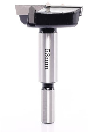 Akylin Forstner Drill Bit 53mm - Carbide Tipped Forstner Bit - Hex Shank Wood Hinge Drilling Hole Saw Cutter, for Auger Opener, Drilling Boring Bit