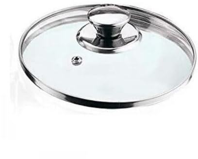 Saucepan Glass Lid Vented with Stainless Steel Knob and edged, fit most Saucepans, Round Casserole Dish and Frying Pans, (Glass Lid 20 cm)