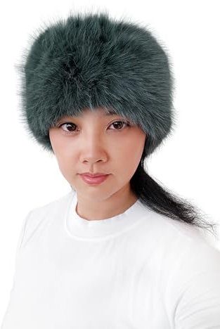 Lina & Lily Women's Winter Headband Head Ear Warmer Long Pile Faux Fur (Dark Green)