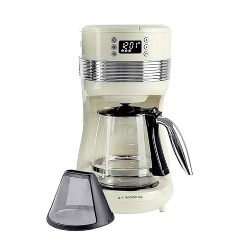 Air Essence Aroma Overflow Filterkaffeemaschine, Weiß, Coffee Machine, Kaffeemaschine, Wassertank - 1,4 Liter, 10 Tassen, Kaffeemaschine Filtermaschine, Eleganz und Effizienz Beim Kaffebrühen