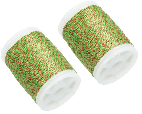 PATIKIL Fil de Corde d'arc de Tir à l'arc 120 Yards/110 Mètres, 2 Pcs 0,015 Pouce pour Attacher Le Viseur Peep et la Nock de l'arc à Poulies et de l'arc Recurve, Vert Rouge