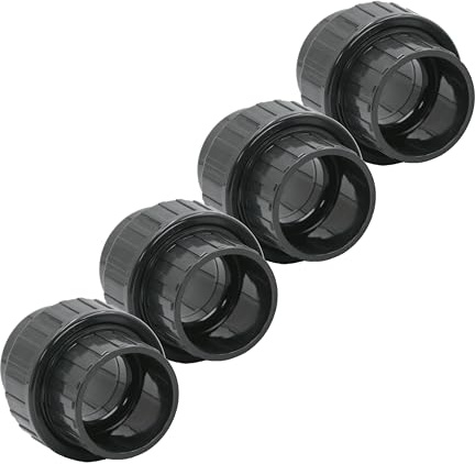HAF 4X PVC Fittings Verschraubung mit 50mm | Klebemuffe x Klebemuffe | Adapter aus grauem PVC-U | PN16 für PVC Rohr, Poolfitting, Schwimmbad, Poolverrohrung, Druckleitung, Rohrleitung & Teich