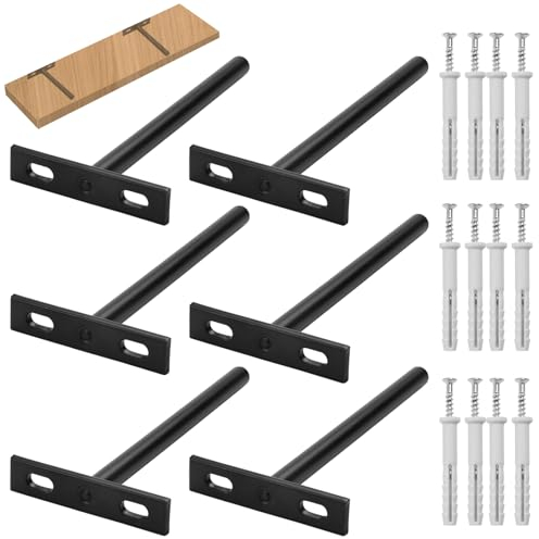 Lot de 6 Fixation Etagere Invisible,128 mm/5 in Support Etagere Invisible,Support Etagere Murale,Fixation Invisible pour Étagère Murale,Etagere Murale Fixation Invisible pour Tablette Flottante