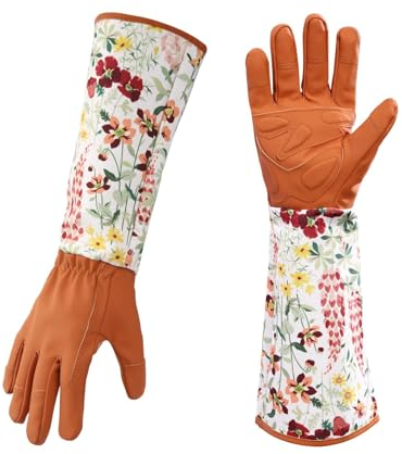 Goowafur Gartenhandschuhe für Damen, dornensichere Gartenhandschuhe - Unterarmschutz-Rosenschnitthandschuhe | Schützende Arbeitshandschuhe mit rutschfestem Griff für Damen und Herren, zum Jäten,