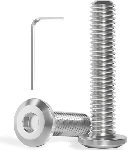 Dayalo 30 Stück M6 x 40mm Schrauben, M6 Flachkopfschrauben Edelstahl A2 V2A | Innensechskantschrauben M6, Vollgewinde, mit Innensechskantschlüssel für Geräte, Werkstatt, Innen- und Außenbereich
