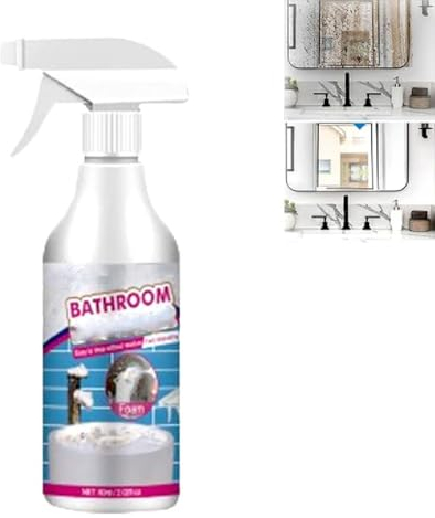 LONGLUAN Civilvivid Stubborn Stains Cleaner,Kalkentferner für das Badezimmer,Duschkabinen Reiniger,Kalkreiniger Schaumspray,Bathroom Descaler Cleaner für Kalk und Schmutz in Bad und Küche (1, 1PC)