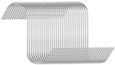 sourcing map 30 ganchos para carne de 5.1 pulgadas, 3 mm, de acero inoxidable, gancho para ahumar, para procesamiento de carne, ganchos para ahumar, asar, carne de res, costilla, barbacoa