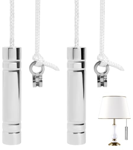 SMCEHEYA 2 Pcs Cylindrical Bathroom Heavy Light Pull Cord Handle | 1.5m Pull Rope, for Bathroom Lights Switch Ceiling Fans Curtains