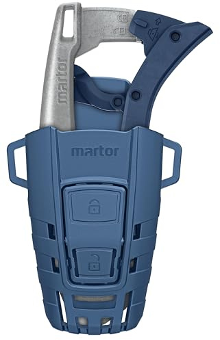 MARTOR SECUNORM 610 XDR Couteau de sécurité avec étui - Ouvre-sac avec lame trapézoïdale - Résistant à la saleté - Facile à nettoyer - Ergonomique - Métal détectable