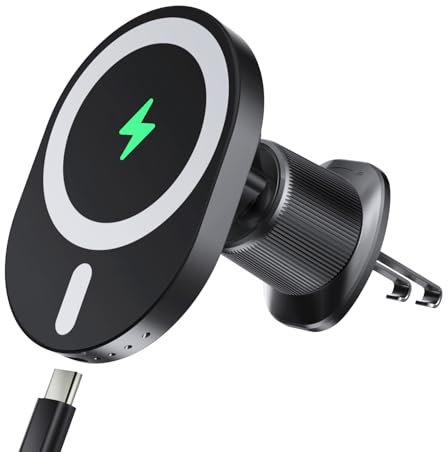 Mag-safe Car Charger Mount,15W Fast Charging,N55 Magnets,Car Phone Holder Wireless Charger Wireless Car Charger Magnetic Phone Holder for iPhone 17/16/15/14/13/12/Pro/Plus/Max Samsung Galaxy S Series