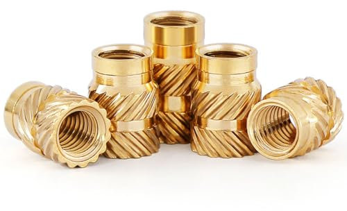 Gewindeeinsatz,100 Stück M2.5 * 10 * 4mm C3640 Messing-Heizeinsatz,Einpressmutter Standard Innengewinde Hardware Muttern Durch Einschmelzen für 3D Druck Zubehör Kunststoffteiledurch Wärme Ultraschall