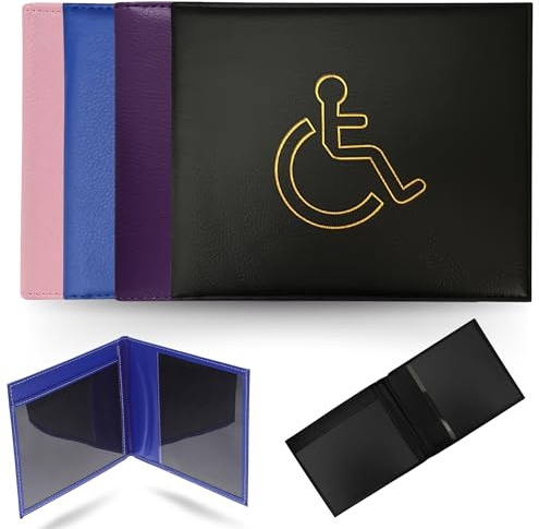 Miami Tex Soft PU Leather Disabled Blue Badge Holder Wallet for Car - Disabled Badge Holder for Car, Holder Disability Badge Wallet (Black)