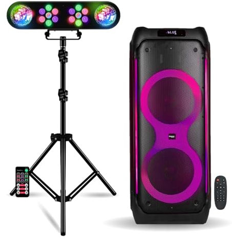 Ibiza Pack Enceinte Autonome Active USB Bluetooth 1200W COLUMBA1200 - Portique Jeux Lumières Projecteur par Astro Fête Soirée