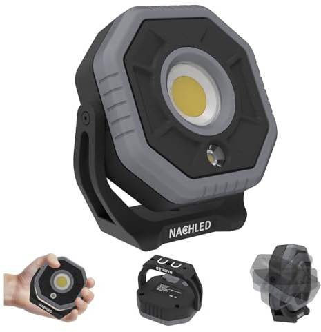 Work Light，1600lm Pocket Mechanic Light，Type-C Rechargeable 5200mAh, 360° Rotating Magnetic Magnet, IP65,for Car Repair, DIY & Maintenance