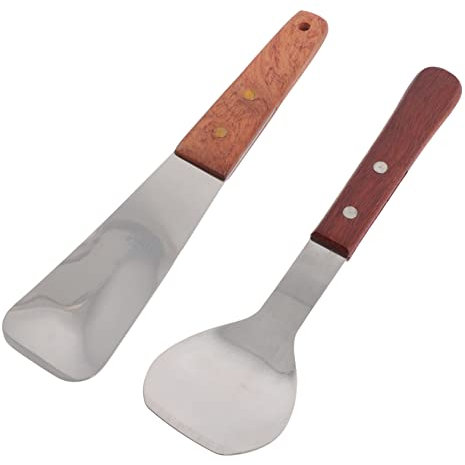 HOLIDYOYO 2piezas Cucharas De Helado Mango Acero Inoxidable Para Postres y Frutas Fácil De Limpiar y Reutilizable