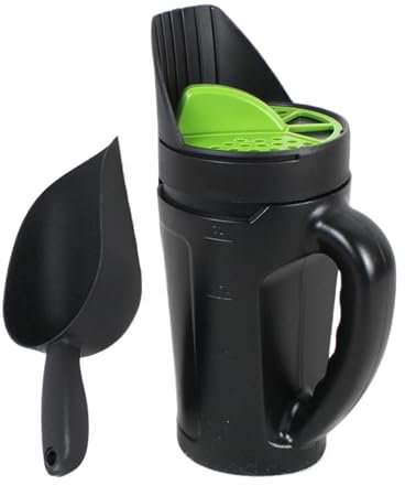 Handstreuer, 2,5 l, Schüttelspender, 18 x 14 x 33 cm, verstellbare Öffnung, abnehmbare Schaufel, ergonomischer Griff, präzise Kontrolle für Eisschmelze, Schneesalz