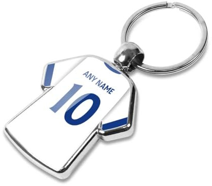 Graphics 'n' Tees Personalised football keyring suitable for Women England lionesses fans, featuring the 25 team shirt design, personalise with any name and number