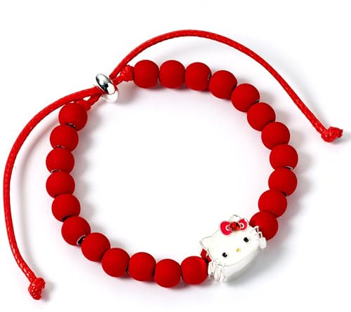 The Carat Shop Hello Kitty röd pärla armband med Hello Kitty berlock