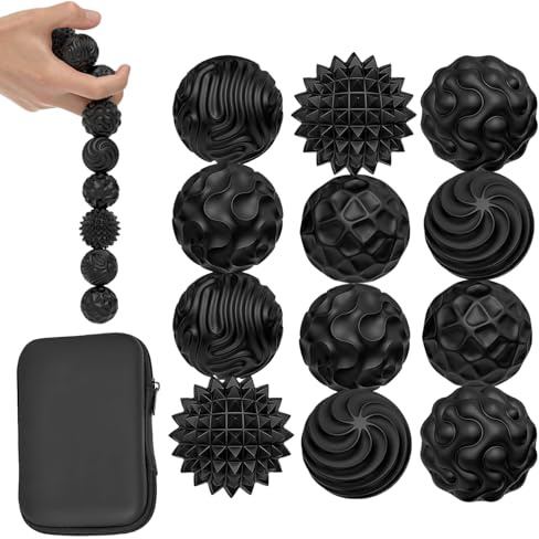 12-TLG. Fidget-Spielzeug, 12cm, Schwarz, für Beschäftigung und Stressabbau | 12-tlg.; Fidget-Spielzeug; Ausführung 12cm, Schwarz; für Beschäftigung und Stressabbau.