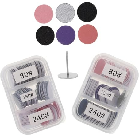 Gogogmee 2 Impostati Dischi Abrasivi Circolari per Fresa Unghie Elettrica Dischi Levigatura Colorati per Cura Unghie e Piedi Kit Sostitutivo Sandpaper Foot File
