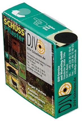 DJV Schusspflaster für Wild- und Jagdscheiben – Selbstklebende Zielscheibenpflaster in verschiedenen Varianten - 1000 Stück im Spender
