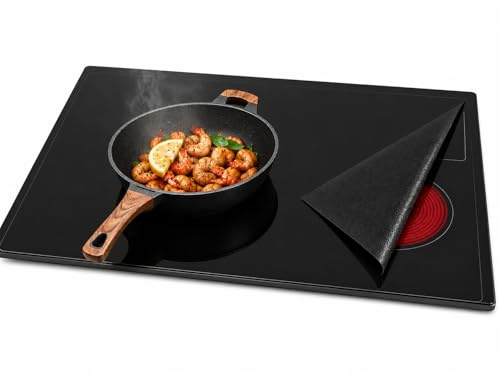 Induction Hob Protector Mat, Extra Large 55 x 90cm Heather UK Magnetic Silicone Induction Hob Cover,Heat Resistant & Scratch Protector, BPA-Free Silicone Mat for Induction & Ceramic hob Protector