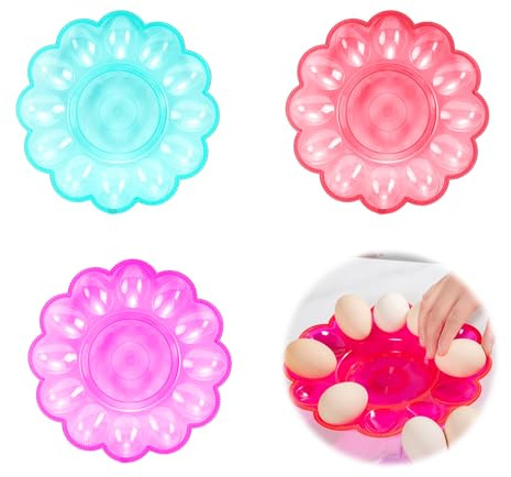 contenitore uova plastica 3 pezzi vassoio portauova trasparente salvaspazio per frigorifero 11 scomparti piatto uovo cucina ordinata elegante uso domestico