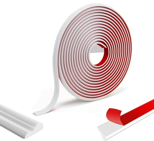 Vauki Zierleisten Selbstklebend Weiß 15M - Flexible PVC Wandleiste zum Abziehen & Aufkleben, Kantenschutz für Wände, Möbel, Spiegel und Fliesen